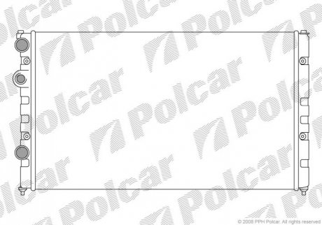 Основний радіатор Seat Cordoba 1.8, 2.0 93-99, Ibiza 1.6, 2.0 95-// VW Caddy II 1.9d 95-04, Polo 1.6 Polcar 9524088
