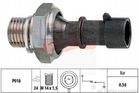 Датчик давления масла 0.3-0.55 Bar Daewoo Lanos, Nexia, Nubira, Tacuma. Chevrolet Aveo, Lacetti. Ope EPS 1 800 069