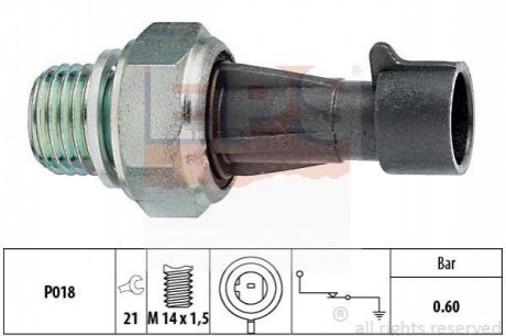 Датчик давления масла 0.3-0.55 Bar Daewoo Lanos, Nexia, Nubira, Tacuma. Chevrolet Aveo, Lacetti. Ope EPS 1 800 129