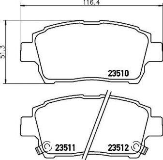 Колодки тормозные дисковые передние Toyota Corolla 1.4, 1.8 (01-07),Prius Hybrid 1.5 (03-09) (NISSHINBO NP1005 (фото 1)