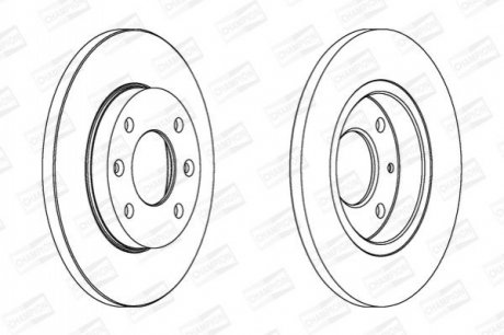 Диск гальмівний передній (кратно 2) Citroen Xsara (N1) (97-05) / Peugeot 206 Hatchback (2A/C) (98-12) CHAMPION 562055CH