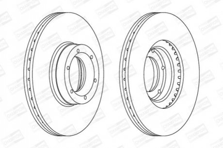 Диск тормозной передний (кратно 2шт.) OPEL MOVANO A Van (X70) 99-|RENAULT MASTER II Bus (JD) 98- (56 CHAMPION 562105CH (фото 1)