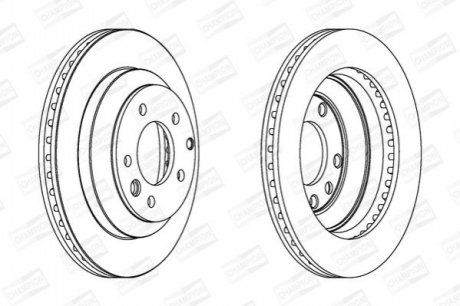 Диск тормозной задний (кратно 2шт.) AUDI Q7 (4LB) (06-16)/PORSCHE CAYENNE (92A) (10-) CHA CHAMPION 562393CH