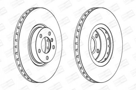 Диск тормозной передний BMW X5 (E70) 06-13, X5 (F15, F85) 13-18, X6 (E71, E72) 07-14 (562520CH-1) CH CHAMPION 562520CH1