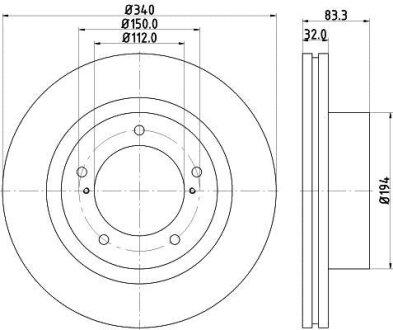 Диск тормозной передний Lexus LX 570/ Toyota Land Cruiser 200 4.5, 4.6, 4.7 (07-) NISSHINB NISSHINBO ND1051K