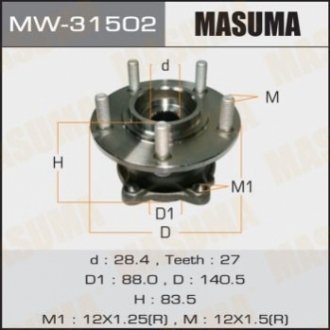 Ступица колеса заднего в сборе с подшипником Mitsubishi Outlander (06-12) 4WD (с ABS) MASU MASUMA MW31502