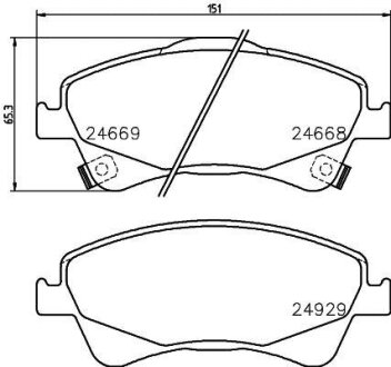 Колодки тормозные дисковые передние Toyota Auris, Avensis, Verso 1.6, 1.8, 2.0 (08-) NISSHI NISSHINBO NP1119