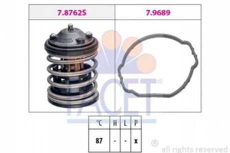 Термостат BMW 1 (E81, E82, E88)/3 (E90, E91, E92, E93)/5 (E60, F10, F18)/X1 (E84)/X3 (E83) 03- (87C) FACET 7.8762 (фото 1)