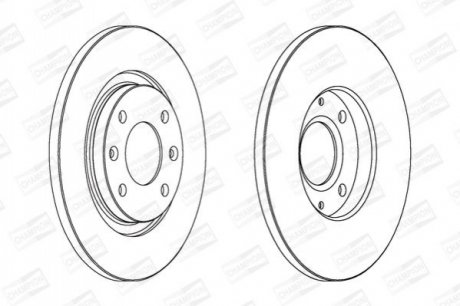 Диск гальмівний передній (кратно 2) Citroen Berlingo (96-11)/Peugeot 301 (12-), Partner (96-15) CHAMPION 562044CH