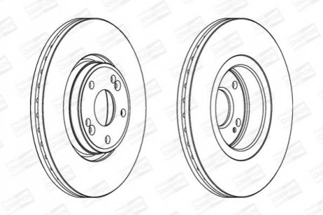 Диск гальмівний передній (кратно 2) Renault Laguna II (Bg0/1_) (01-07, Laguna II Grandtour (Kg0/1_) (01-07) CHAMPION 562381CH