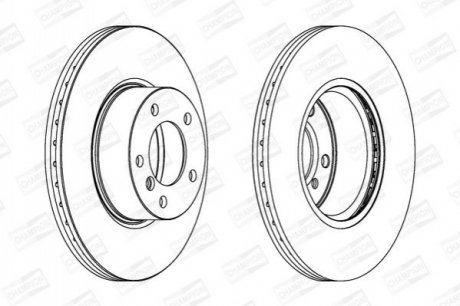 Диск тормозной передний (кратно 2шт.) BMW 3 (E90) 04-12, 3 (F30, F80) 11-18, 3 Touring (E91) 04-12 (CHAMPION 562618CH