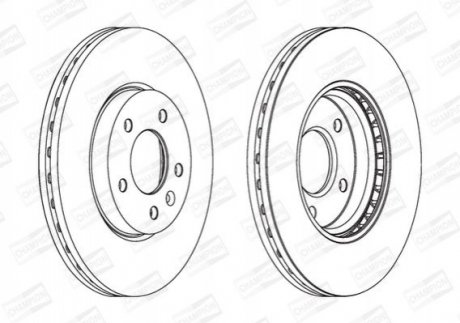 Диск тормозной передний (кратно 2шт.) CHEVROLET CRUZE (J300) 09-/OPEL ASTRA J (P10) 09-15 CHAMPION 562631CH