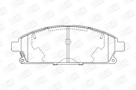 Колодки тормозные дисковые передние NISSAN CIMA (WY33) 96-01, PATHFINDER II (R50) 95-05 C CHAMPION 572466CH