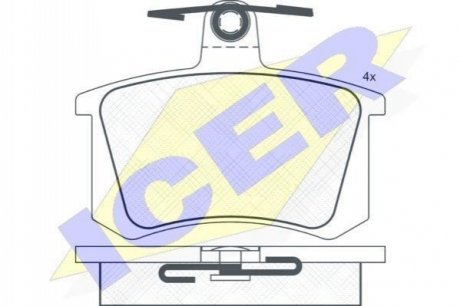 Колодки задние, тип Lucas-TRW. 87x53x17. VW Golf Polo Vento Passat Jetta Caddy T4. Audi A4 A6. Skoda ICER 180784 (фото 1)