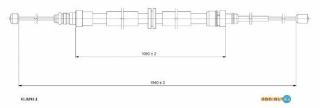 Трос стояночного гальма ADRIAUTO 4102921 (фото 1)