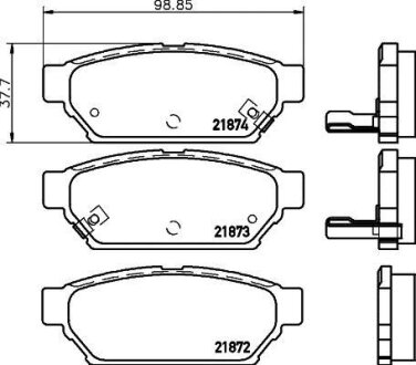 Колодки тормозные дисковые задние Mitsubishi Carisma, Colt IV, Lancer 1.6, 1.8 (95-06) NISS NISSHINBO NP3026 (фото 1)