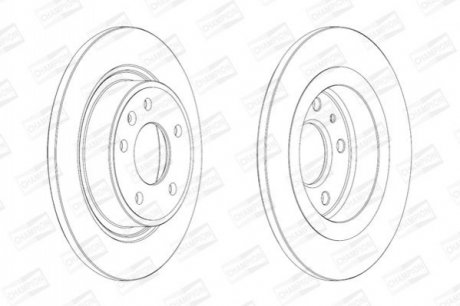 Диск гальмівний задній (кратно 2) Chevrolet Cruze (J300) (09-) / Opel Astra J (P10) (09-15) CHAMPION 562640CH