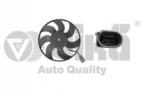 Вентилятор радиатора 150W (малый) Skoda Fabia (06-14),Octavia (04-13)/VW Golf (97-05,07-14)/Seat Ibi Vika 99590332401 (фото 1)
