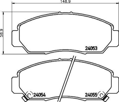 Колодки тормозные дисковые передние Honda Accord VII 3.0, 3.5 (07-12), FR-V 1.8, 2.0 (04-) NISSHINBO NP8007 (фото 1)