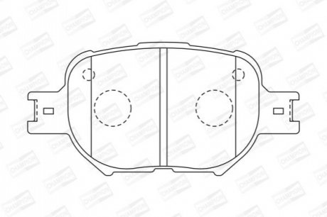 Колодки тормозные дисковые передние TOYOTA CALDINA Estate (_T24_) 02-07, CELICA Coupe (_T23_) 99-06 CHAMPION 572517CH