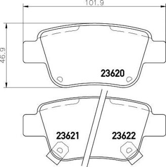 Колодки гальмівні дискові задні Toyota Avensis, Corolla 1.6, 1.8, 2.0 (03-08) NISSHINBO NP1031