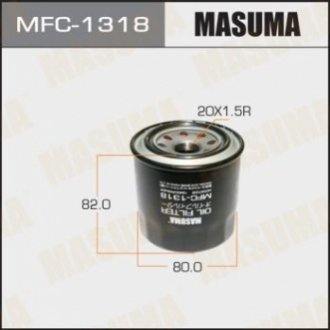 Фильтр масляный Kia, Hyundai, Mazda, MMC, Subaru, (83-) D=78.5mm, H=76mm, M20x1.5 MASUMA MFC-1318 (фото 1)