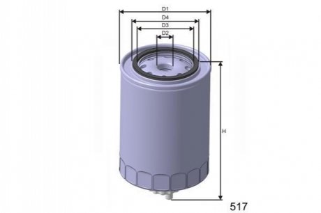 Фильтр топлива CITROEN AX,SAXO.FIAT BRAVA,FIORINO,TIPO.NISSAN MICRA II.PEUGEOT 106 1.4D-1.9D 88- MISFAT M350B (фото 1)