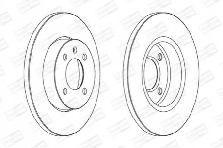 Диск тормозной передний (кратно 2шт.) VW CADDY II (95-04), Golf III (89-98) CHAMPION 561491CH