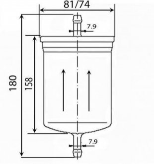 Фильтр топливный NISSAN Primera (P10) 1,6i, 2,0i 06.1990-06.1996, Primera (P12) 1,6i 01.2002 JS ASAKASHI FS2070 (фото 1)