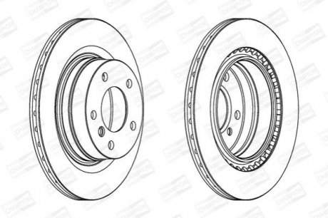 Диск гальмівний задній (кратно 2) Bmw 1 (06-12), 1 (11-19), 3 (11-18) CHAMPION 562316CH