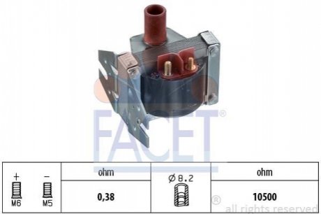 Котушка запалення Mercedes Benz W124/126/140/201 M102/103/116/117/119 79-> FACET 9.6078