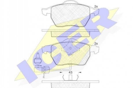 181331-203_колодки дисковые передние audi a6 1.8t2.02.5tdi 97-02,vw passat 1.6-2.5tdi 98> ICER 181331203