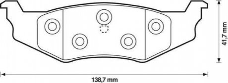 Гальмівні колодки задні CHRYSLER 300M, NEON, PT CRUISER, SEBRING, VOYAGER /DODGE/LINCOLN Jurid 573069J