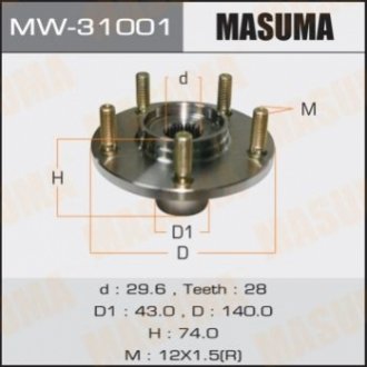 Маточина колеса передня Mitsubishi ASX (10-), Lancer, Outlander (07-) (MW-31001) MASUMA MW31001