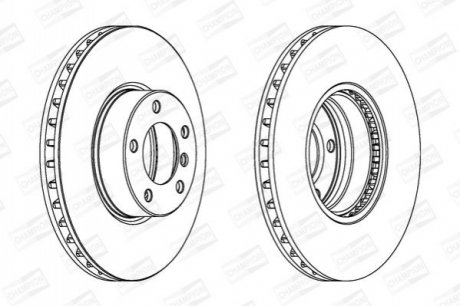 Диск тормозной передний BMW 5 (E39) 95-03, 5 Touring (E39) 96-04 CHAMPION 562384CH-1