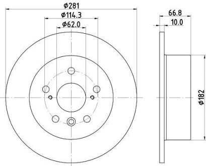 Диск тормозной задний Lexus ES 3.5/ Toyota Camry 2.4, 3.5 (06-00) NISSHINBO ND1077K