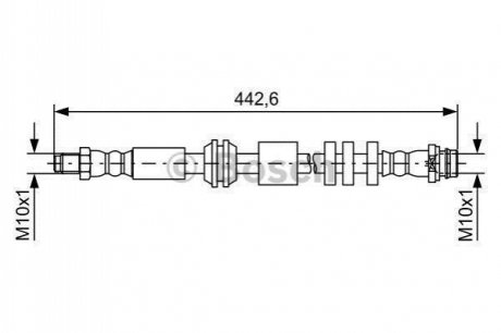 1 987 481 732_шланг тормозной передний l=443mm land rover freelander 2 2.23.2 06-14 BOSCH 1987481732