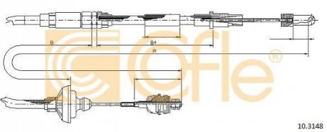 Трос сцепления с авторегулировкой VW Passat B3 (955/1300мм) 357721335, 357721335E COFLE 10.3148