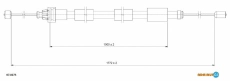 Ad07.0273_=pe76349=13.2167 [4745p5] трос ручника л. citroen xsara picasso all 00> ADRIAUTO 07.0273