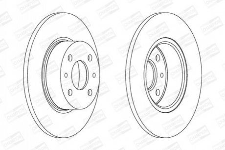 FIAT Диск тормозной задний Bravo II,Croma,Multipla,Alfa Romeo 164,Lancia CHAMPION 561329CH