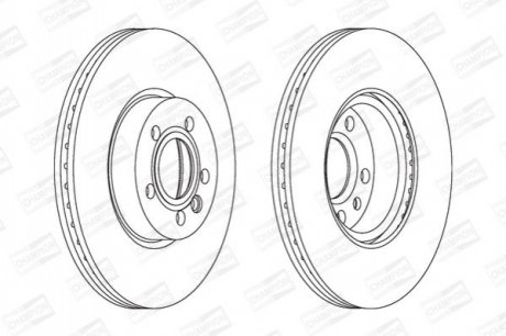 Диск тормозной передний (кратно 2шт.) VW Sharan (00-) 1.9TDI CHAMPION 562626CH