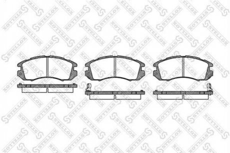 Тормозные колодки передние (17.0mm)Subaru Impreza1.6,1.8,2.0iTurbo 02/93-.Legacy STELLOX 202012-SX (фото 1)