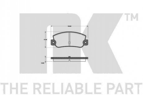 Тормозные колодки задние (12.0mm) Fiat Croma. Lancia Delta,Prisma,Thema (Bendix) NK 222329