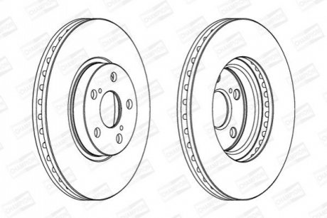 Диск тормозной передний (кратно 2шт.) Toyota Avensis (II) CHAMPION 562453CH