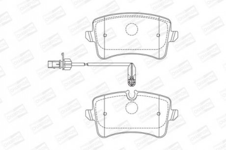 Колодки тормозные дисковые задние AUDI A4 Avant (8K5, B8) CHAMPION 573428CH