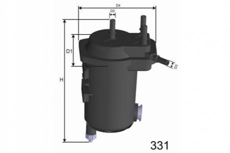 Фильтр топлива RENAULT CLIO III/KANGOO/THALIA 1.5 DCI 2005- /под датчик воды/ MISFAT F124A (фото 1)