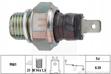 Датчик давления масла 1.3 8V ar,1.7 16V ar Alfa Romeo 33 83-95 EPS 1 800 005