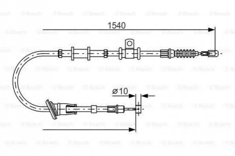 _трос ручника правый l=15401400 mitsubishi spacestar all 05.02> BOSCH 1 987 482 065