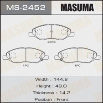 Колодки гальмівні передн Nissan Note (05-12), Tida (04-12) (MS-2452) MASUMA MS2452