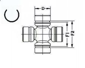 КРЕСТОВИНА КАРДАННОГО ВАЛА (29,00 x 49,00 x 53,8) TOYOTA Land Cruiser/Hilux GKN (Lobro) U925